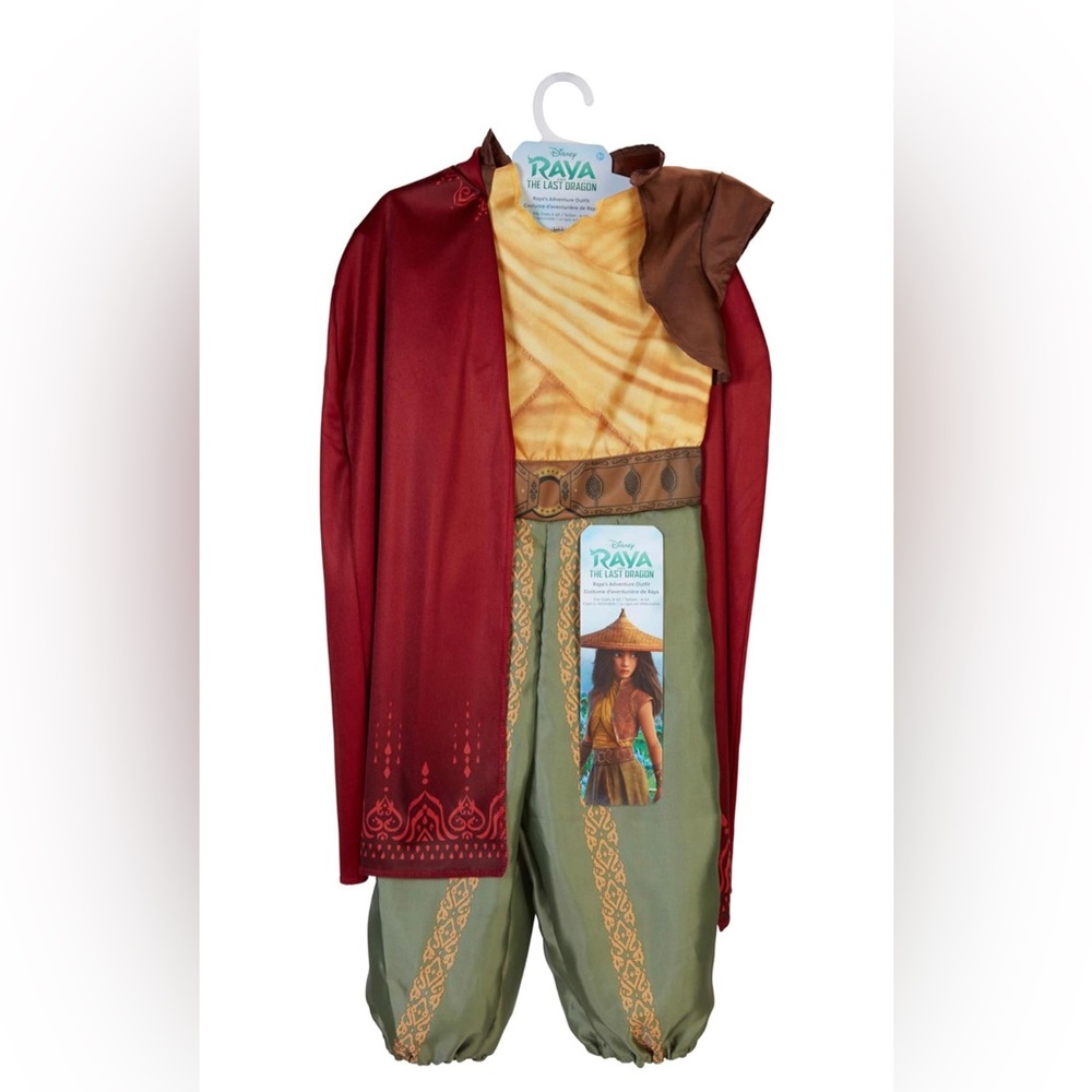 DISNEY RAYA & THE LAST DRAGON ADVENTURE COSTUME Girl's Multicolored Fits 4-6X